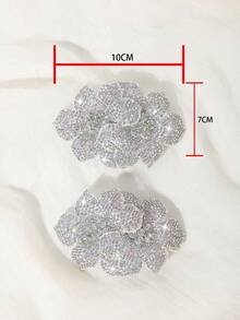 2 st. avtagbara skodekorationer, flerfärgad strassblommig design, moderiktiga och eleganta skotillbehör för höga klackar, sandaler, brudskor, damskor