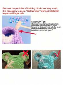 1 套 39 厘米/15.3 英寸动物造型 DIY 积木，粉色暴力熊亲吻熊小颗粒积木，创意桌面装饰，减压玩具，生日礼物，毕业礼物，万圣节礼物，圣诞节礼物