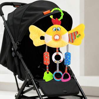 1 Stück Cartoon Plüsch Rassel Puppe Hängedekoration für Kinderwagen, bewegliche Glocke beruhigende Puppe, geeignet als Geschenk für Neugeborene