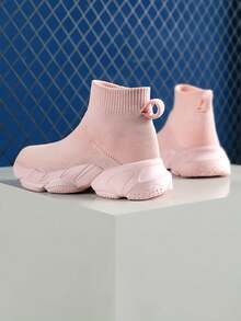 Tige en tissu doux, semelle EVA durable antidérapante, chaussures avec doublure élastique confortable. Mode pour les adolescents. - Rose bonbon - Voir 3