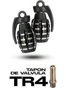 Tapón Pivote Cubre Válvula Bicicleta Moto Carro (Granada Negra) - Ojos - Ver 5