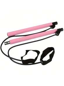 2pcs/Set Detachable Full Body Fitness Ultimate Pilates Stick Set - Elastic Resistance Band Stick For Chest Expansion, Back Training And Body Stretching