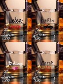 1pc Customized Name Whiskey Glass, 300ml Personalized Whiskey Tumbler With Name, Customized Gift, Personalized Name Whiskey Glass For Boyfriend/Girlfriend, Valentine's Day Wine Glass, Personalized, Your Name, Valentine's Day, Galentine's Day, Gift, Souvenir, Beer - Multicolor - View 5
