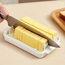 二合一塑料黄油切片器，带密封储物盒、杠杆式开关和透明盖 - 一步式切片和储物系统，适用于黄油、奶酪、水果 - 耐用厨房小工具，配备矩形刀片 - 易于清洁，节省空间 - 美食爱好者的理想节日礼物（手动操作） - 适用于软质涂抹酱和硬质奶酪 - 卫生食品储存