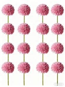 8/16 pièces Boules de fleurs artificielles de chrysanthème, pissenlit, hortensia. Bouquet d'arrangement pour cadeau aux amis, bouquet de mariage. Décoration pour la maison, le bureau, le café, les fêtes, les mariages - Rose bonbon - Voir 11