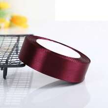 1 Roll 25 Yards, Deep Burgundy Satin Ribbon, Silk Decorative Ribbon, Suitable For Crafts, Hair Accessories, Holiday Gift Wrapping - Burgundy - View 3