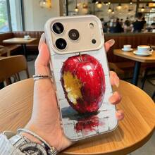 Funda de Teléfono Impresión de Arte de Fruta de Manzana Blanca para iPhone 14 13 12 11 Pro Max y  Galaxy S23 S22 S21 S20 Plus Opción de Regalo Ideal para Todas las Estaciones - Plateado - Ver 2