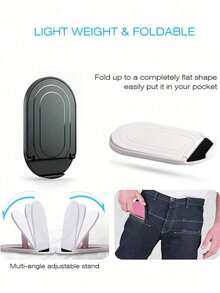 1 Foldable Phone And Tablet Stand Set - Phone Stand, Tablet Stand, Foldable Device Stand, Portable Phone Stand, Adjustable Device Stand, Adjustable Angle, Stable Anti Slip, Compact Foldable, Multiple Colors, Compatible With Phone/Tablet, Ideal For Valentine's Day, Perfect For Female Students, Office Workers, Home Office Users, And Drama Enthusiasts - Multicolor - View 5