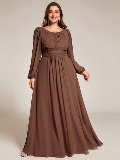 Plus Size Elegant Romantic A-Line Bridesmaid Dress
