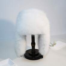 1pc Fluffy Thick Ear Flap Winter Hat, Warm Outdoor Earflap Cap - Multicolor - View 9