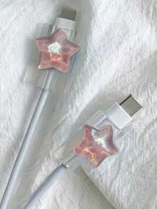 2 件星形保护数据线套装，带线绕装置、充电线保护线夹和线咬合器、线保护器、充电器保护器