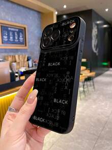 1pc Black Artistic Camera Shockproof Phone Case Compatible With Apple, /Galaxy, Infinix, Redmi, OPPO, VIVO, Realme - Black - View 4