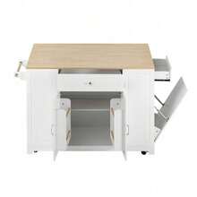 Mobile Storage Islands - White+Natural + MDF - View 8