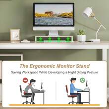 55 Inch Reversible L Shaped Desk With 3 Drawers, L Shaped Desk Long Desk Corner Desk With Removable Monitor Stand, White Craft Desk With Storage, Modern Study Writing Table For Home Office, Bedroom Walnut/ White/ Black - 核桃 - 查看 5