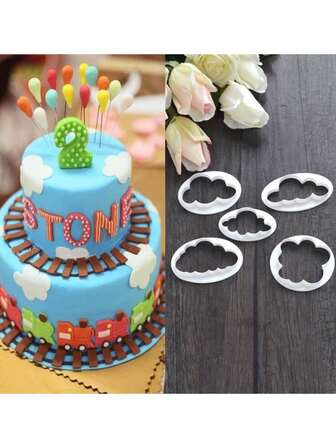 5/10 יחידות, דגם אפייה בענן, סט ציוד אפייה, תבנית הדפסה לעוגה, תבנית חיתוך, תבנית פלסטיק