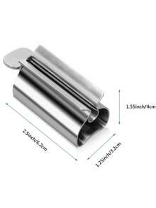 1 pieza Exprimidor de pasta de dientes, Exprimidor de tubo de pasta de dientes, Accesorios de baño, Cirelle Home, Accesorios de baño, Accesorios de cocina, Exprimidor de pasta de dientes de acero inoxidable, Exprimidor de tubo de pasta de dientes de metal, Soporte para pasta de dientes, Dispensador de pasta de dientes multifunción - Fácil de exprimir - plata - Ver 7