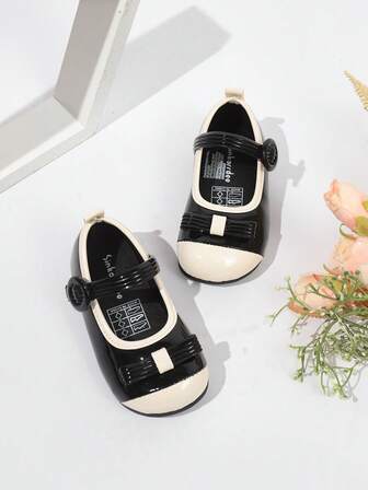 1 par söta mjuka platta skor för nyfödda, promenadskor för småbarn, lämpliga för alla årstider