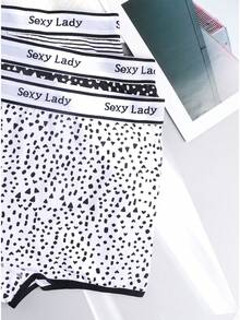 3 Pieces Of Plus Size Women's Boxy Underwear - A Soft And Comfortable High Waisted Tight Fitting Underwear And Panties Suitable For Daily And All Season Wear - 彩色 - 查看 3