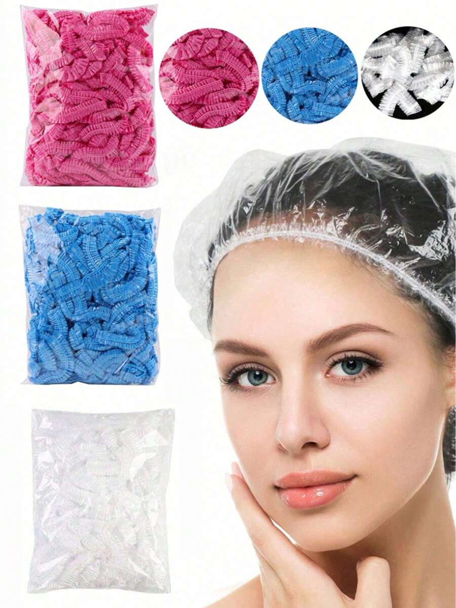 Disposable Shower Cap, Shower Head Cover, Beauty Shower Cap, Travel Portable Shower Cap, Suitable For Bathing, Shower, Business Travel, Travel, Beauty Care, Hair Coloring, Hair Salon, Spa, Hairstyling, Home Use, Hotel - Multicolor - View 1