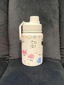 1 pieza Botella de agua aislada con diseño de gato lindo - Perfecta para el gimnasio, la oficina, fiestas, campamentos y viajes - Regalo ideal para familiares y amigos - Versión para beber directamente - Ver 10