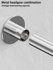 1pc Shower Curtain Rod, Curved Shower Curtain Rod, L-Shaped Bathroom Rod Required, Thickened Stainless Steel L-Shaped Rod, Suitable For Bathrooms, Shower Curtain Bathroom Set. - Silver - View 5