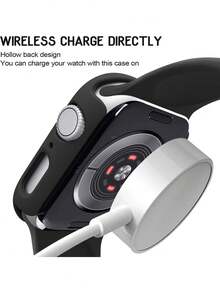 4个黑色透明休闲时尚PC镂空手表壳，防震保护套，兼容 40/41/42/44/45/46/49mm，适用于Series Ultra/SE/10/9/8/7/6/5/4，智能手表保护壳配件 - 黑色*2+透明*2 - 查看 3