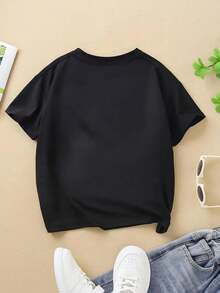 Dino Cap Fun little boys 100% Cotton T-Shirt T-Shirt Soft & Comfortable Everyday Top, Suitable for home, outdoor, and sports activities, Comfortable and breathable - Negro - Ver 3