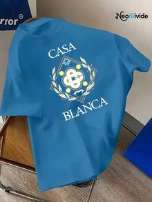 [Salidas Casuales] Camiseta de Secado Rápido con Estampado de Letras CASA para Hombre - Transpirable y que Absorbe la Humedad, Ajuste Regular de Mangas Cortas para Gimnasio, Correr, Senderismo y Ropa de Ocio, Camiseta de Entrenamiento - Negro - Ver 10