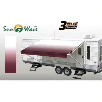 SunWave RV Awning Fabric 17' (Actual Width 16'2) Burgundy Fade