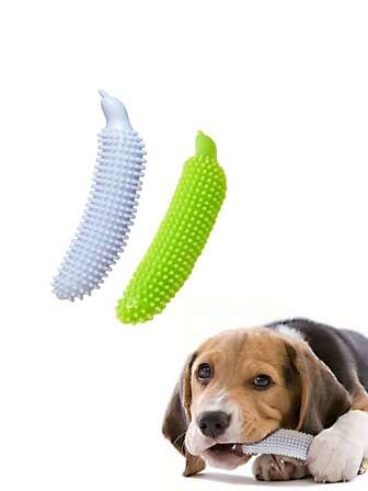 1pc Cucumber Shaped Chew Toy - Interactive Dental And Dental Health Accessory, Dog Chew Stick For Medium/Small Dogs, Teddy, Puppy, Boredom Relief, Random Color