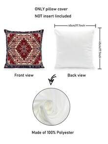 2Pcs Red Bohemian Geometric Moroccan Arabic Geometric Pattern Pillowcases For Ramadan, Eid Al-Fitr, Farmhouse, Holiday Party Decorations, Home Sofa, Living Room, Bedroom, Bed, Sofa Chair Cushion Covers (Unfilled)