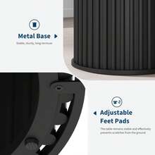Dragonpad 47Inch Round Dining Table For 4-6, Dining Room Table With Sturdy Waveform Pedestal Base, Black Industrial Circle Kitchen Table For Dining Room, Kitchen, Apartment, Chairs NOT Included - Black - View 3