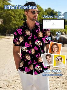 Customized Shirt, Personalized Shirt With Custom Designs Of Male/Female Portraits, Children, Pets, Cartoons, Holiday Themed Interesting Shirts - Multicolor - View 1