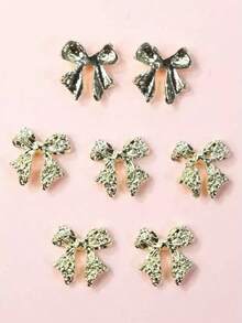 20Pcs Golden Alloy Bow Nail Charms Y2K Metal Ribbon Bow Tie Versatile Nail Art Accessories DIY - Gold - View 6