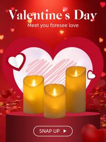 3pcs Warm Light LED Electronic Candles, Smooth Beige Tone, Realistic Flame Effect, Simple Design, Suitable For Home Decor, Christmas, Weddings, Romantic Occasions, Gifts For Men, Personalized Home Accents, Ramadan, Wall Decor, Bedroom, Garden, Bathroom - Apricot - View 2