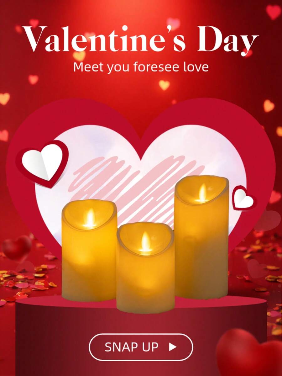 3pcs Warm Light LED Electronic Candles, Smooth Beige Tone, Realistic Flame Effect, Simple Design, Suitable For Home Decor, Christmas, Weddings, Romantic Occasions, Gifts For Men, Personalized Home Accents, Ramadan, Wall Decor, Bedroom, Garden, Bathroom
