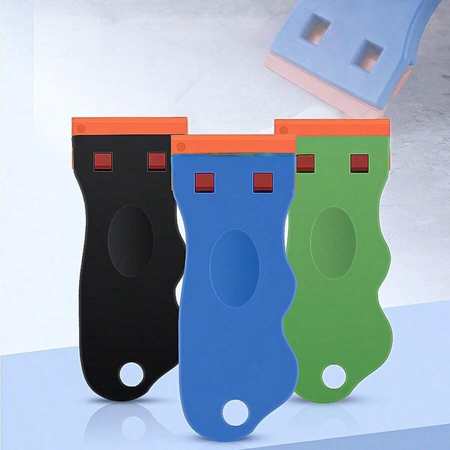 Adhesive Remover Scraper, Cleaning Mess Scraper, Mobile Screen Protector Tool, Glass & Tile Cleaning Knife, Car Window Film Tool - Multicolor - View 1