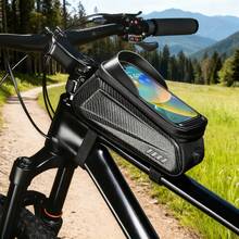 Funda Impermeable para Teléfono en Bicicleta, Soporte con Cubierta de Lluvia y Pantalla Táctil TPU, Estuche Rígido EVA para Ciclismo, Compatible con Móviles hasta 6.9 Pulgadas - Color - Ver 2