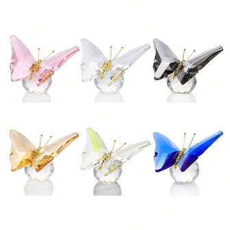 1개 크리스탈 나비 장식품, 유리 나비 공예, 사무실 책상 액세서리, 식탁 중앙 장식품, 동물 인형, 수집품, 가정 장식, 남녀 모두에게 적합, 발렌타인 데이, 어머니 날 선물