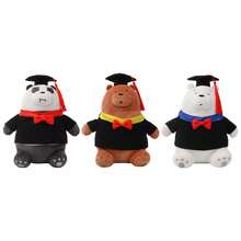 WE BARE BEAR Official Dr. Bear Plush Doll, Graduation Season Panda, Polar Bear, Gray Bear Plush Doll Hat, Soft Stuffed Plush Doll Gift - Multicolor - View 8