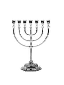 Đèn Menorah bằng kim loại mạ vàng sang trọng - Chân nến truyền thống 7 nhánh với ngôi sao David, hoàn hảo cho các lễ kỷ niệm và Lễ Tạ ơn, trang trí bàn ăn, vật trang trí nến. - Nhiều màu - Xem 10