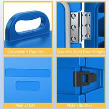 COSTWAY End-Loading Insulated Food Pan Carrier Hot & Cold 5 Food Pan Capacity With Handles - 藍色 - 查看 7