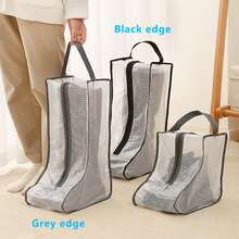 3/2/1pc Boot Storage Bags, Long & Short Boot Storage Shoe Bags, New Fashion Transparent Shoe & Boot Dust Covers, Women's High-Top & Ankle Boot Specialized Boot Bags, Zipper & Handle Boot Covers,Shoe Protection,Suitable For Flats, Ankle Boots & High. - Clear - View 5