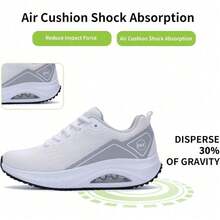AOV Women's Walking Shoes Arch Support Orthotic Breathable Tennis Sneakers For Plantar Fasciitis Pain Relief US 5.5-11 - White - View 3