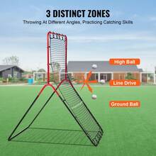 Red de rebote para béisbol y sóftbol  de 3 x 4,5 pies con sistema de entrenamiento de 3 vías PitchBack - 3 x 4,5 pies - Ver 3