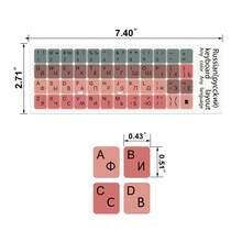 2pcs Universal Russian Keyboard Stickers For Laptops And Desktop Computers,Anti-Glare & Comfortable Typing, Easy To Clean & Long-Lasting,English + Russian Bilingual Letters, Ideal For Multilingual Users