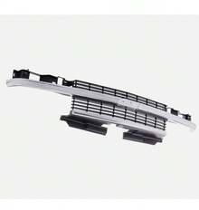 Front Grille Chrome/Black Horizontal Bar Insert - Silver - View 3
