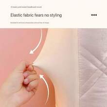 1件纯色菱形绗缝柔软羽绒被套，纯色加厚绗缝天鹅绒床头板套，牛奶色超细纤维全包裹式设计，弹性背部面料，简约优雅，触感柔软顺滑，经久耐用，带来全新睡眠体验，可机洗，享受如云朵般轻柔的床头板，全包裹式床头板套，加厚柔软填充物，升级床头板，适用于单人床和双人/大号床。