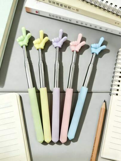 10pcs/6pcs/3pcs/1pc Retractable Pointer Stick, Ideal For Teachers, Retractable Handheld Pointer, Retractable Reading Tool, Birthday Gift (Random Color)