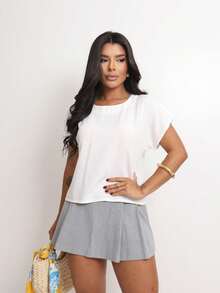 Basic Cropped Top With Perfect Fit, Factory Price - Get Yours Now! - Blanco - Ver 6